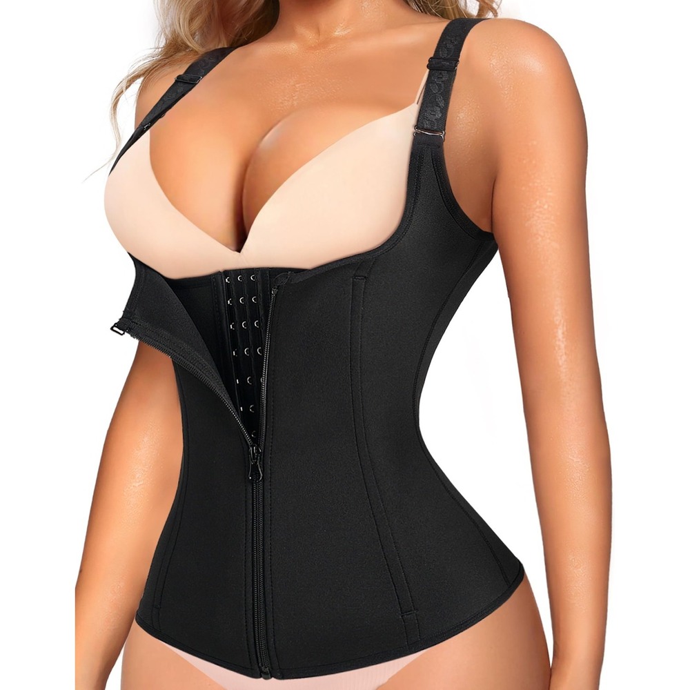 LODAY Women Trainer Corset Tummy Control Sport Workout Body Shaper  Black  Small